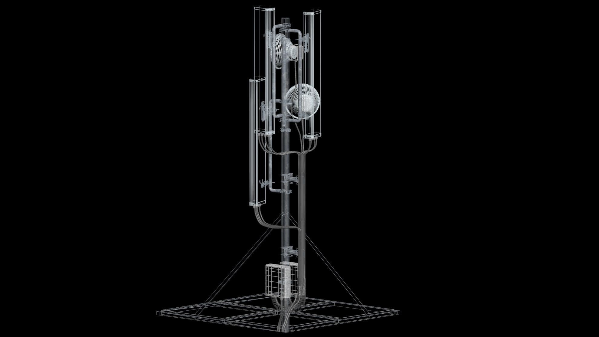 Rooftop Cell Phone Tower 3 3D model_8