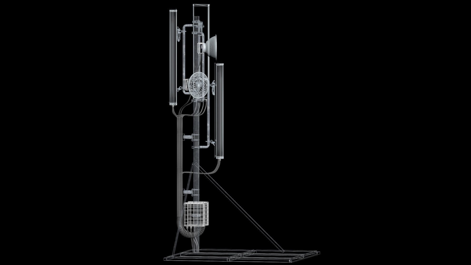 Rooftop Cell Phone Tower 3 3D model_9