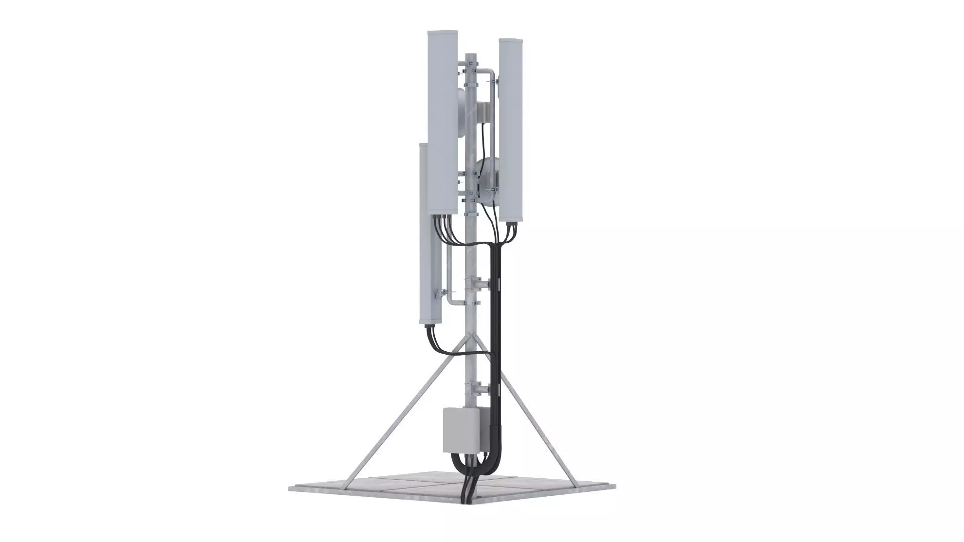 Rooftop Cell Phone Tower 3 3D model_0