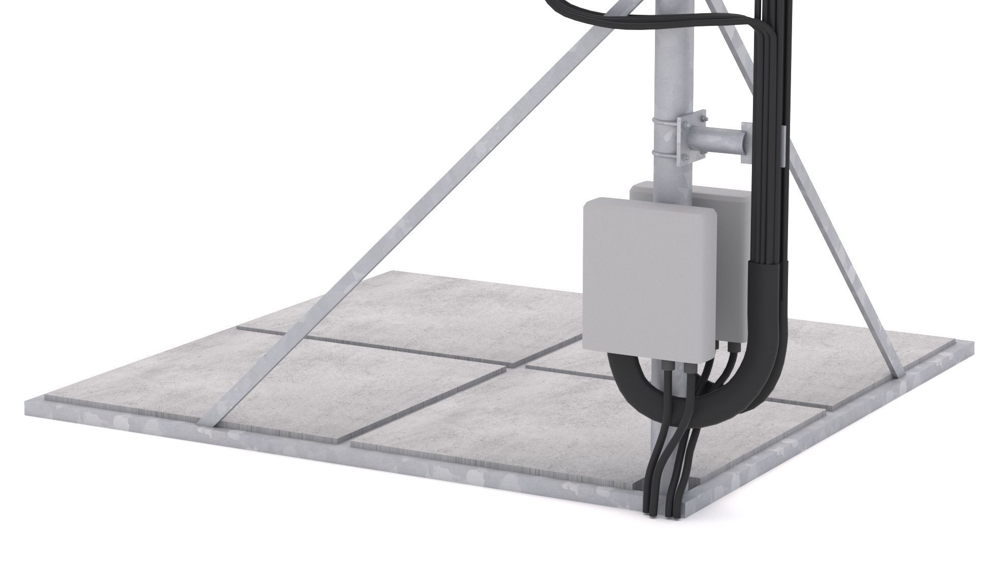 Rooftop Cell Phone Tower 3 3D model_3