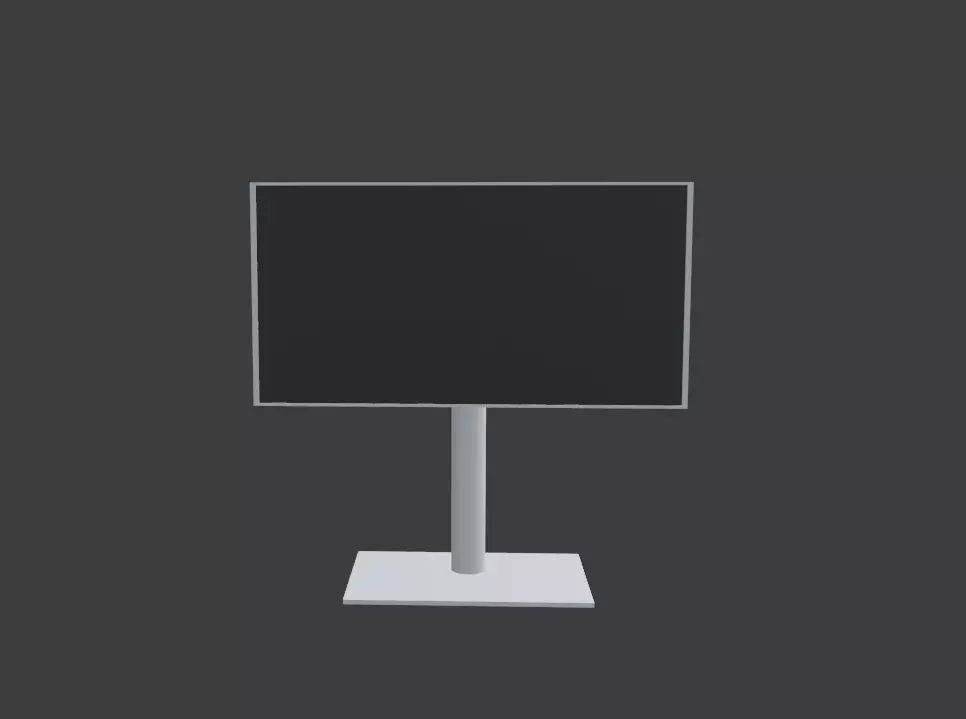 Monitor flat screen Low-poly 3D model_0