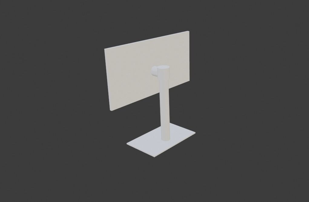 Monitor flat screen Low-poly 3D model_2