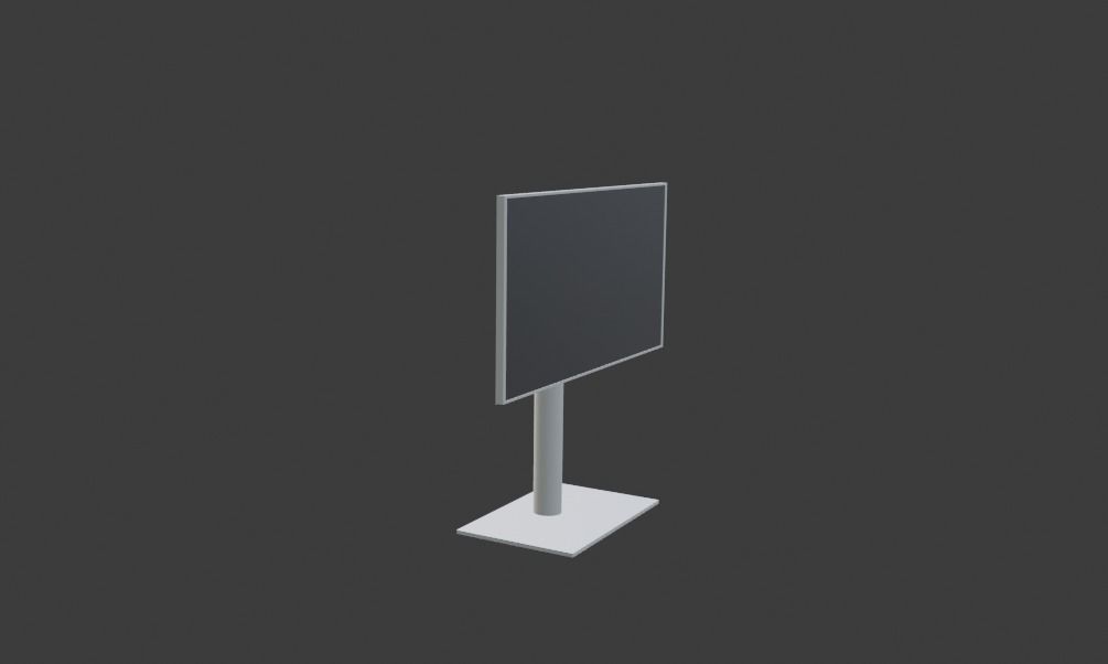 Monitor flat screen Low-poly 3D model_3