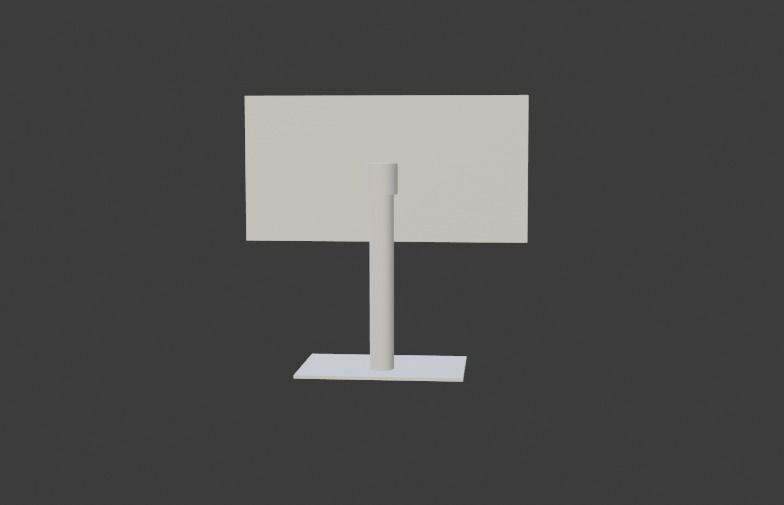 Monitor flat screen Low-poly 3D model_4