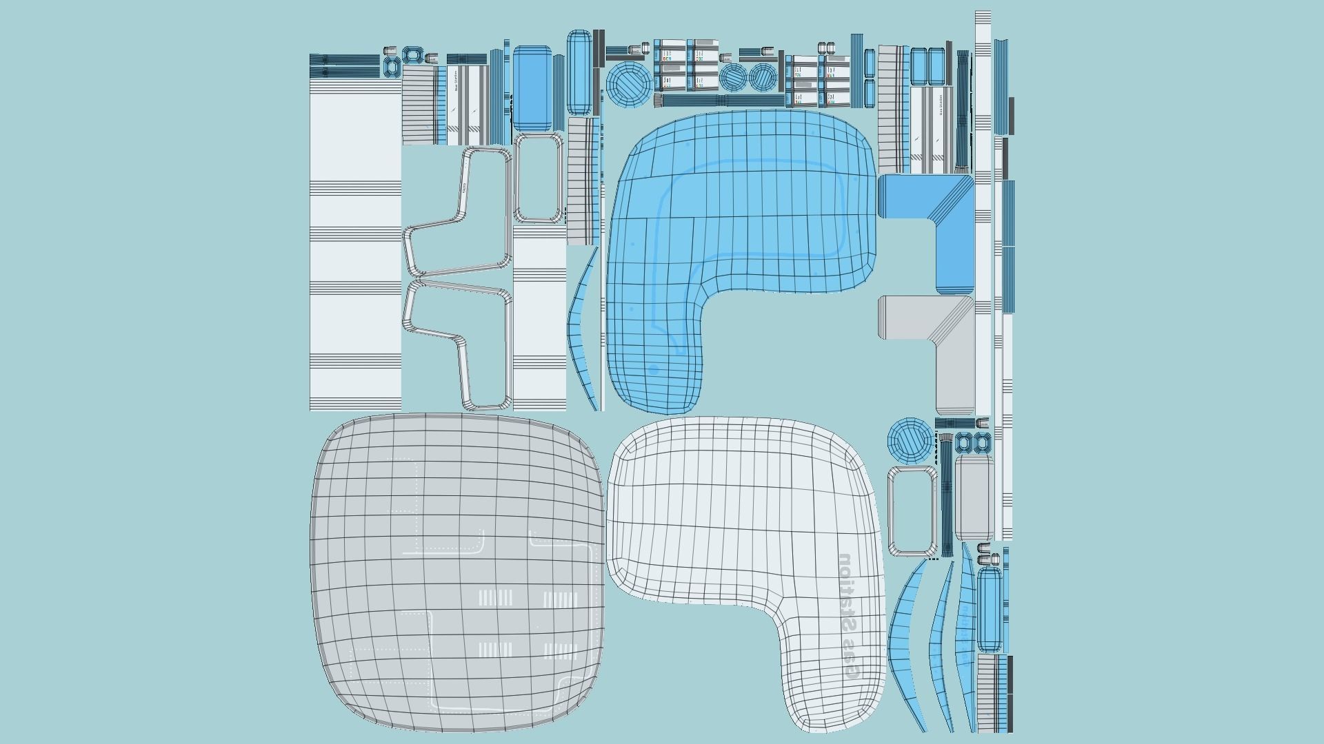 SciFi Gas Station A01 White Blue - Sci Fi Exterior Design Low-poly 3D model_5