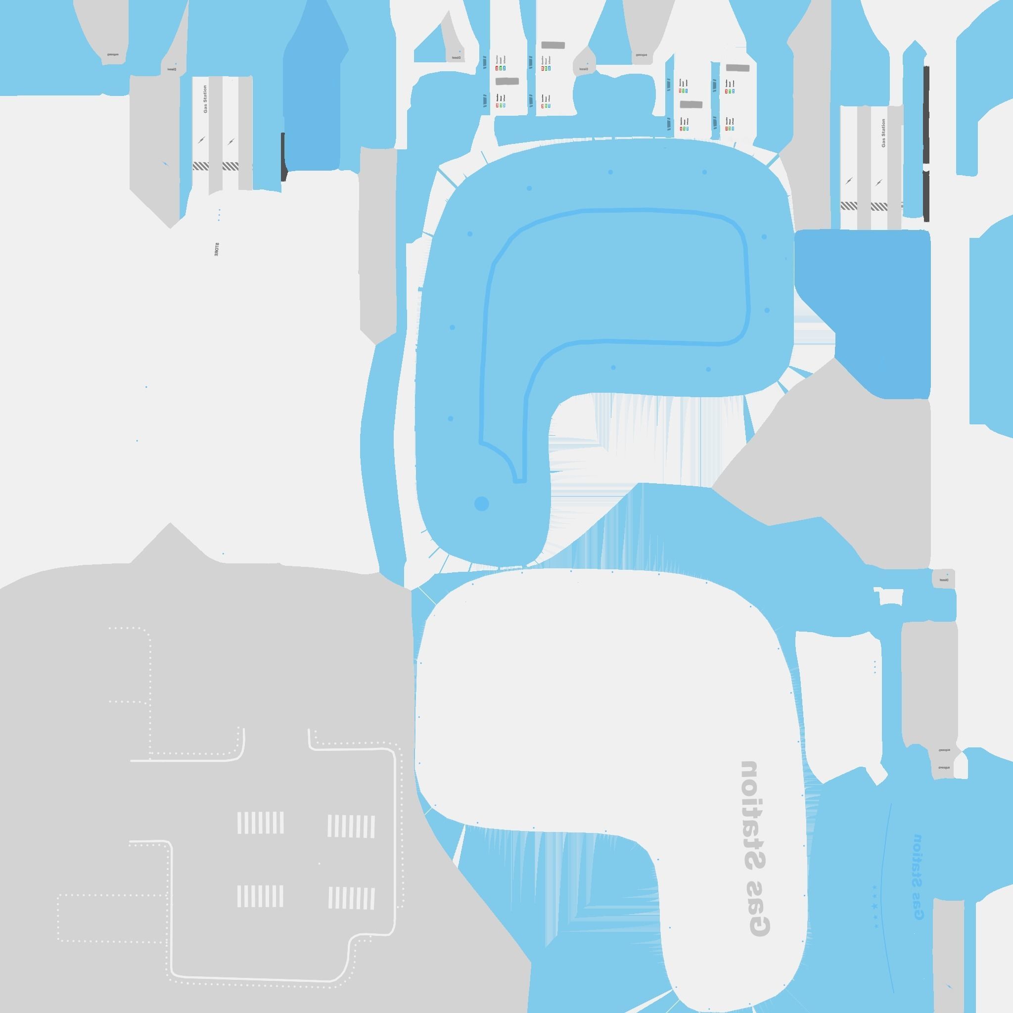 SciFi Gas Station A01 White Blue - Sci Fi Exterior Design Low-poly 3D model_23