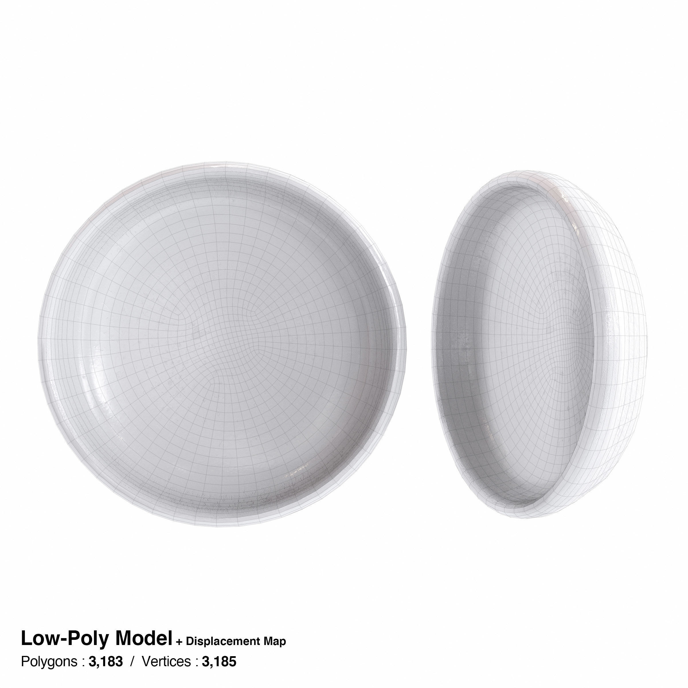 Japanese Tableware Set 5 Low-poly 3D model_9