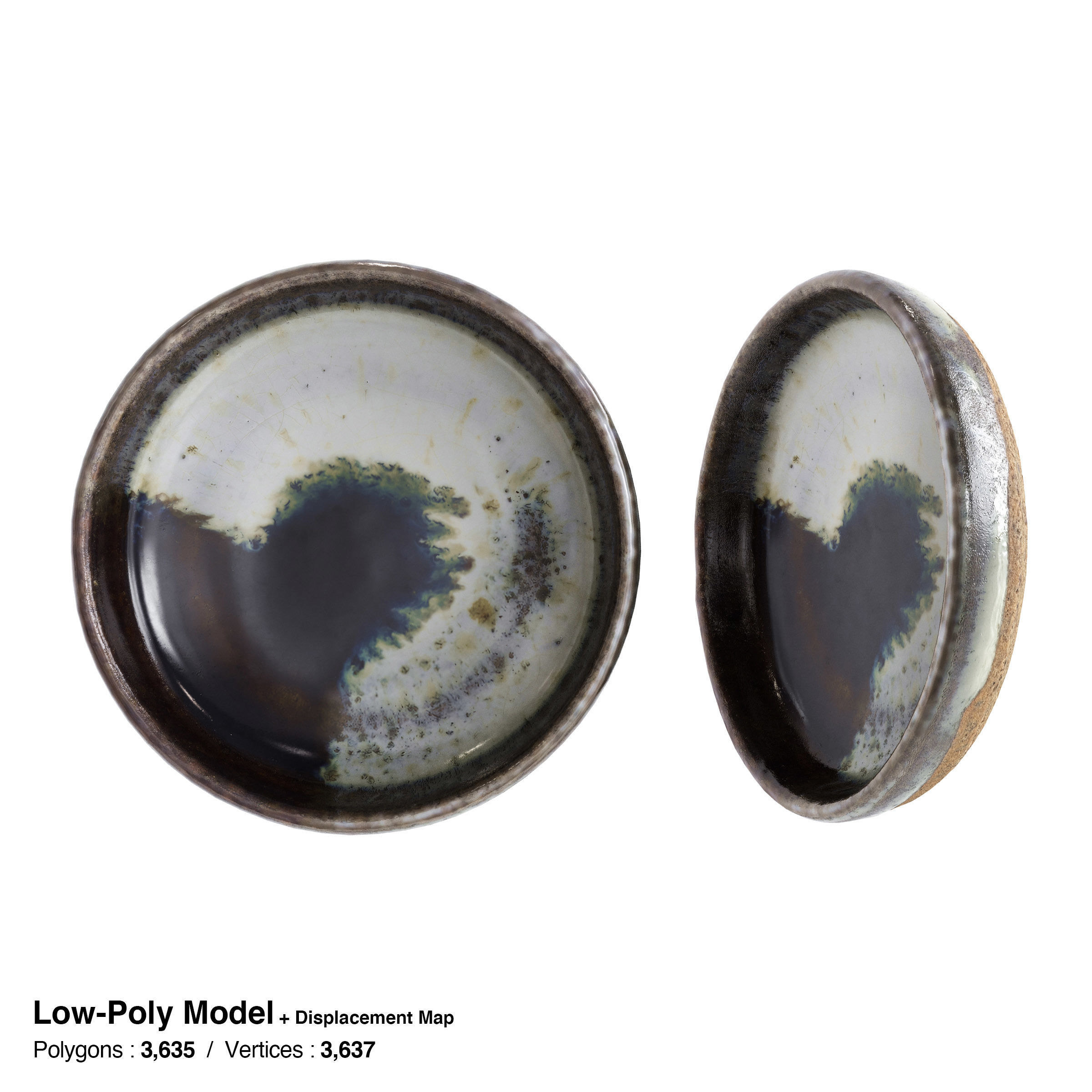 Japanese Tableware Set 5 Low-poly 3D model_14