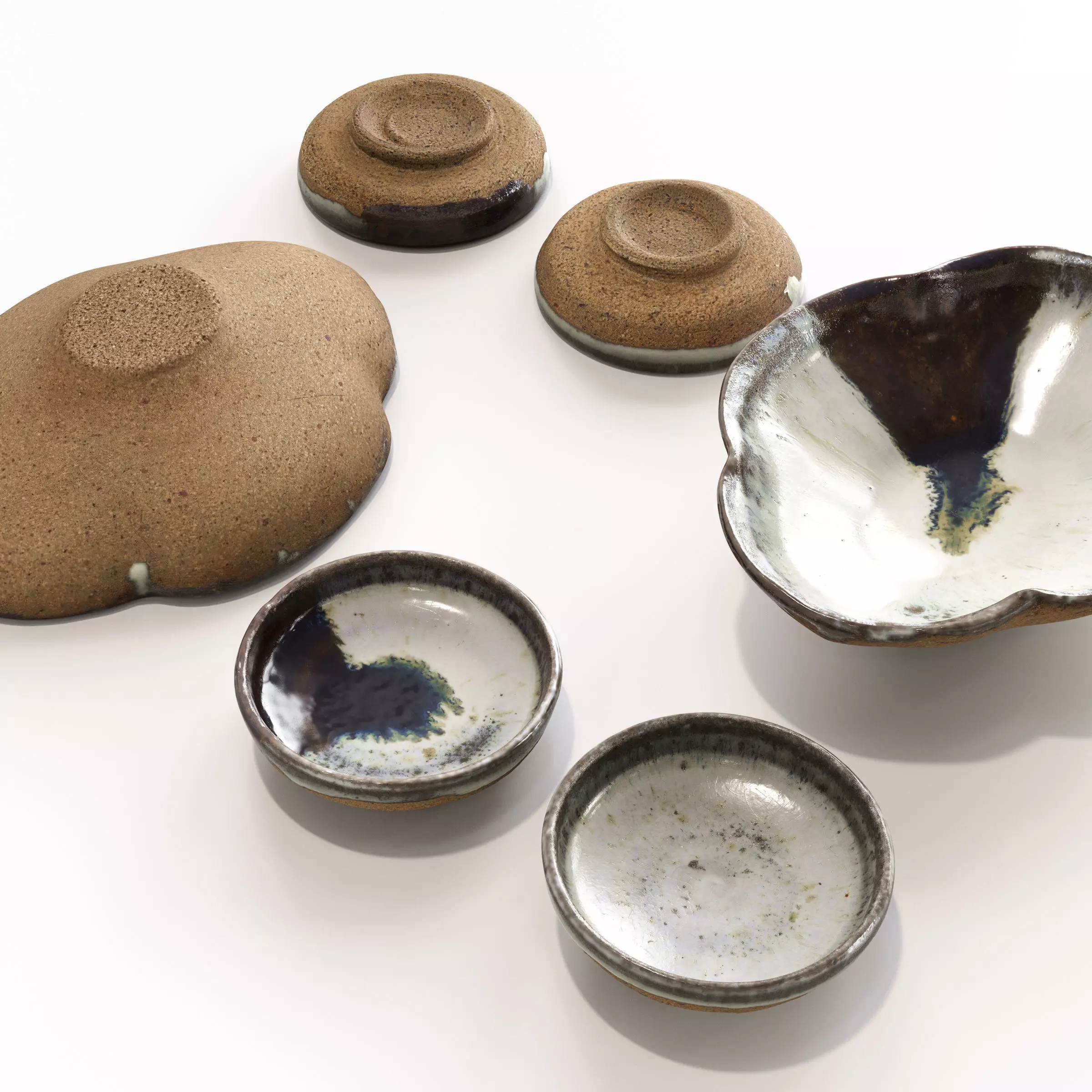 Japanese Tableware Set 5 Low-poly 3D model_0