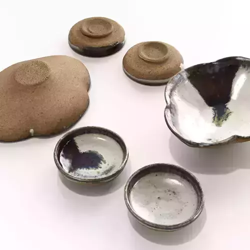 Japanese Tableware Set 5 Low-poly 3D model