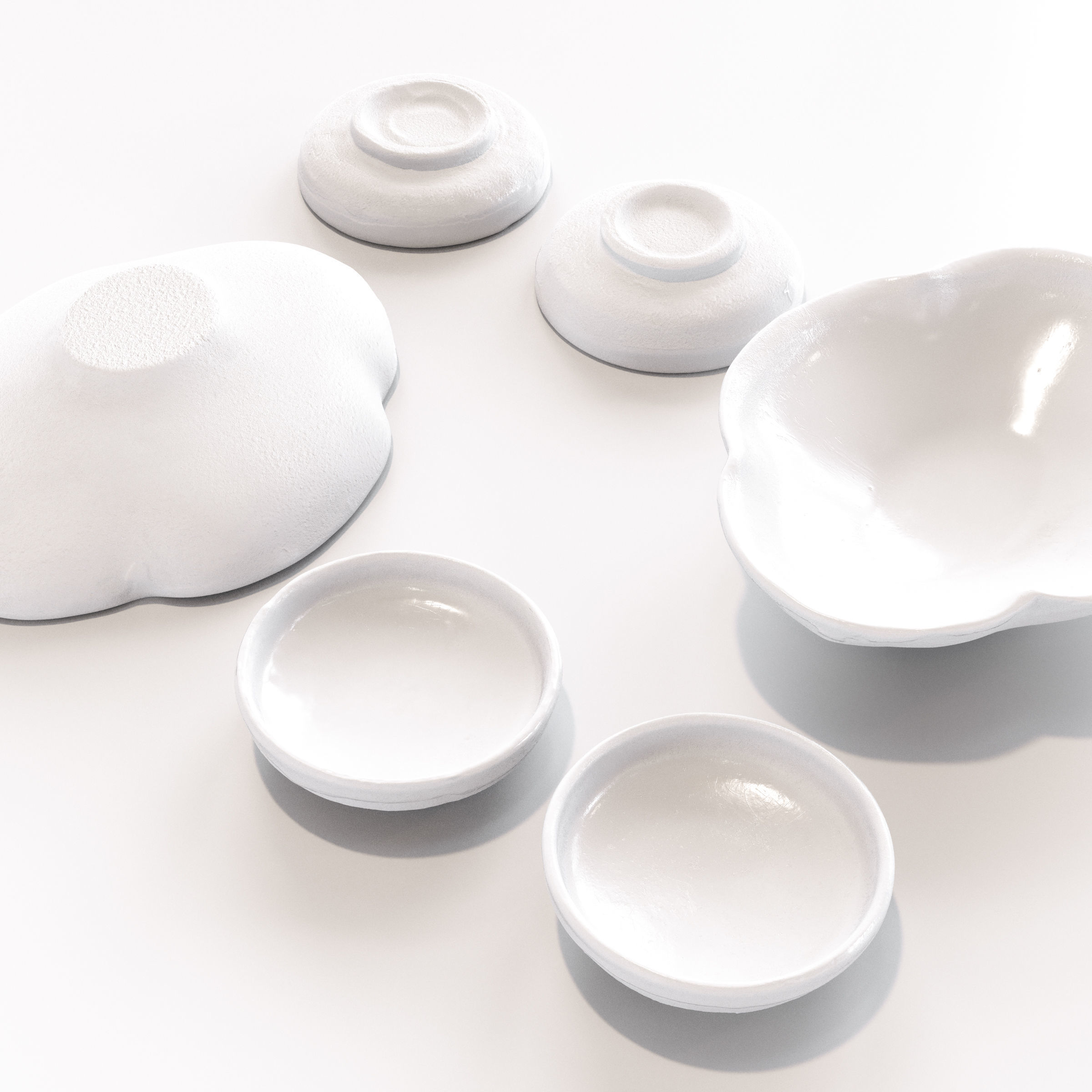 Japanese Tableware Set 5 Low-poly 3D model_7