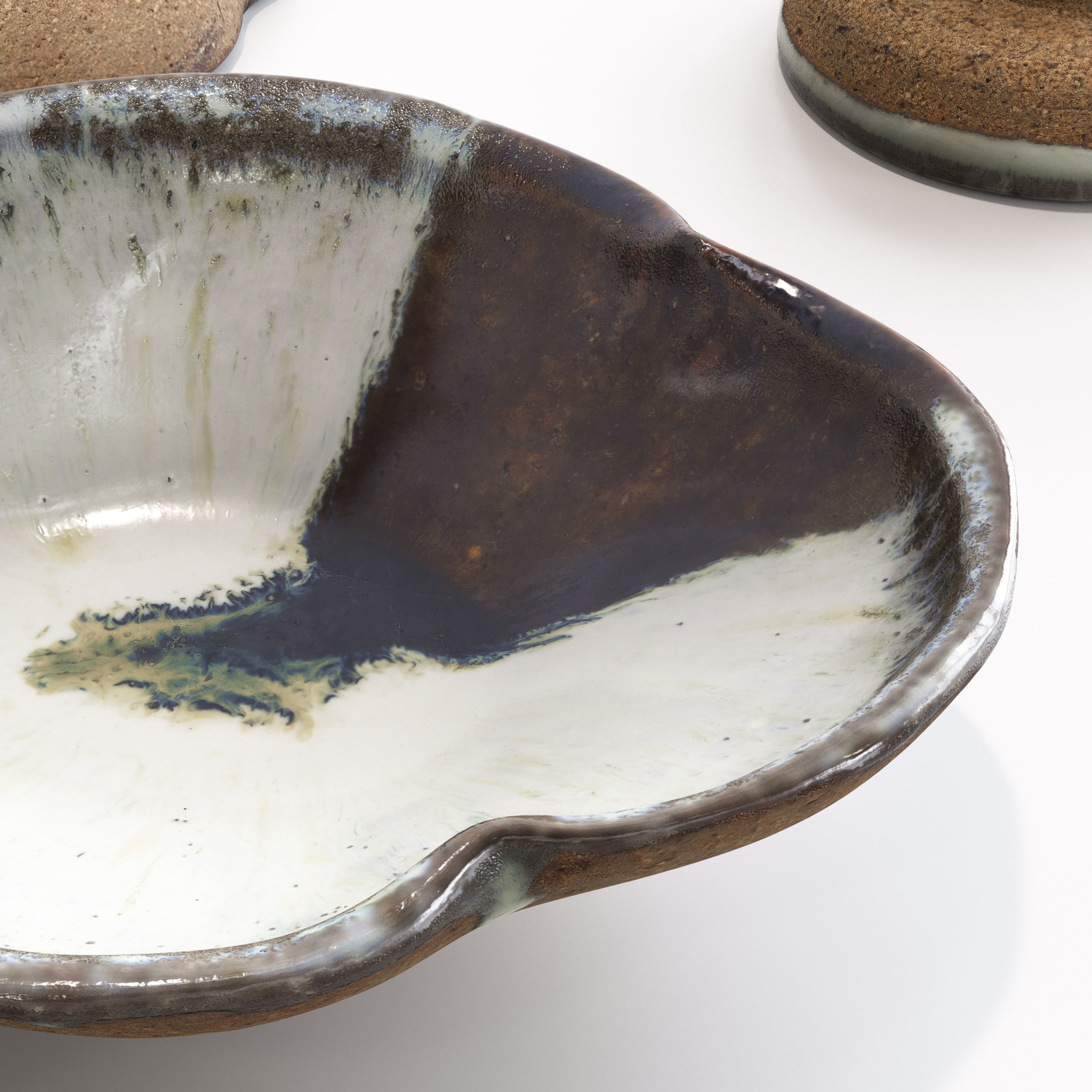 Japanese Tableware Set 5 Low-poly 3D model_4