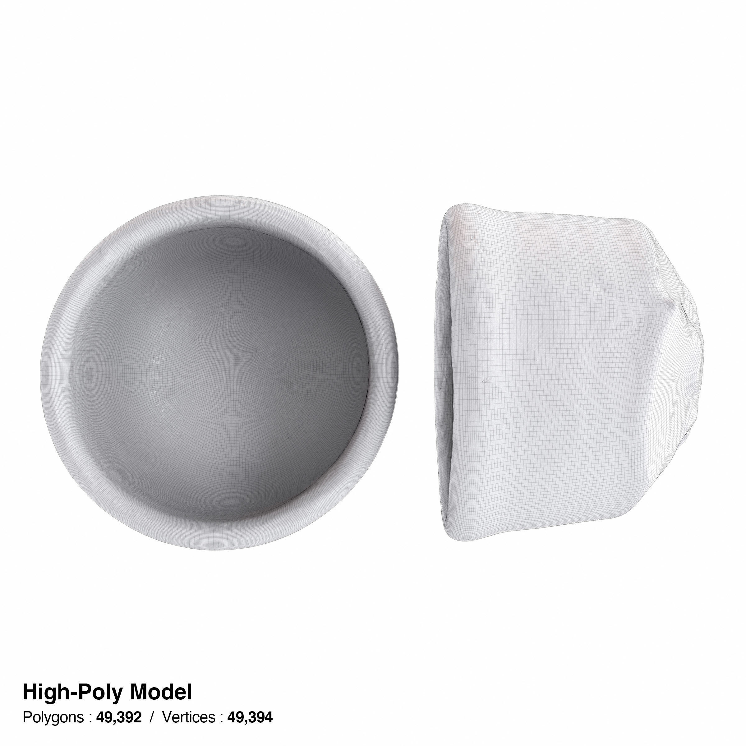 Japanese Tableware Set 6 - sake cup Low-poly 3D model_19