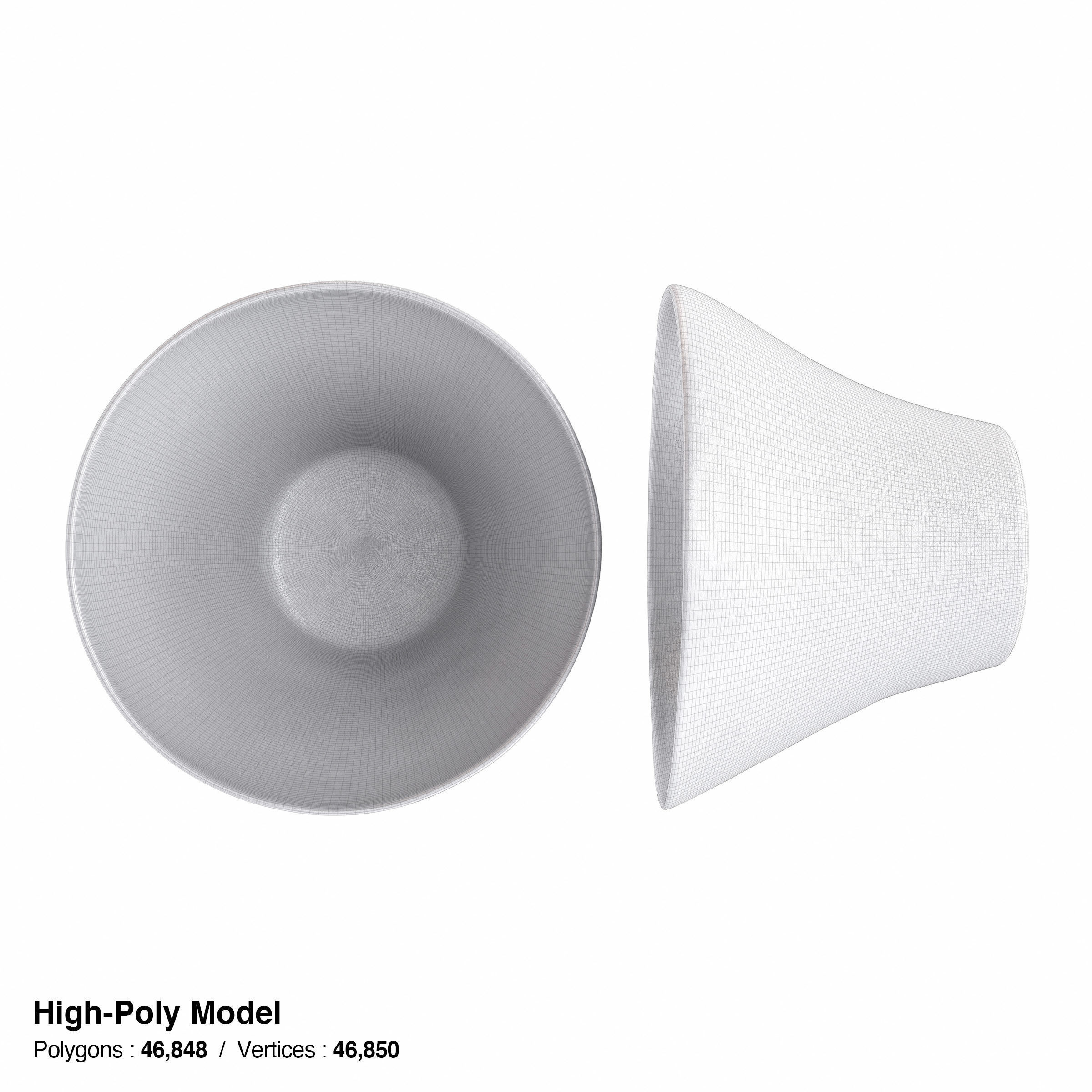 Japanese Tableware Set 6 - sake cup Low-poly 3D model_15