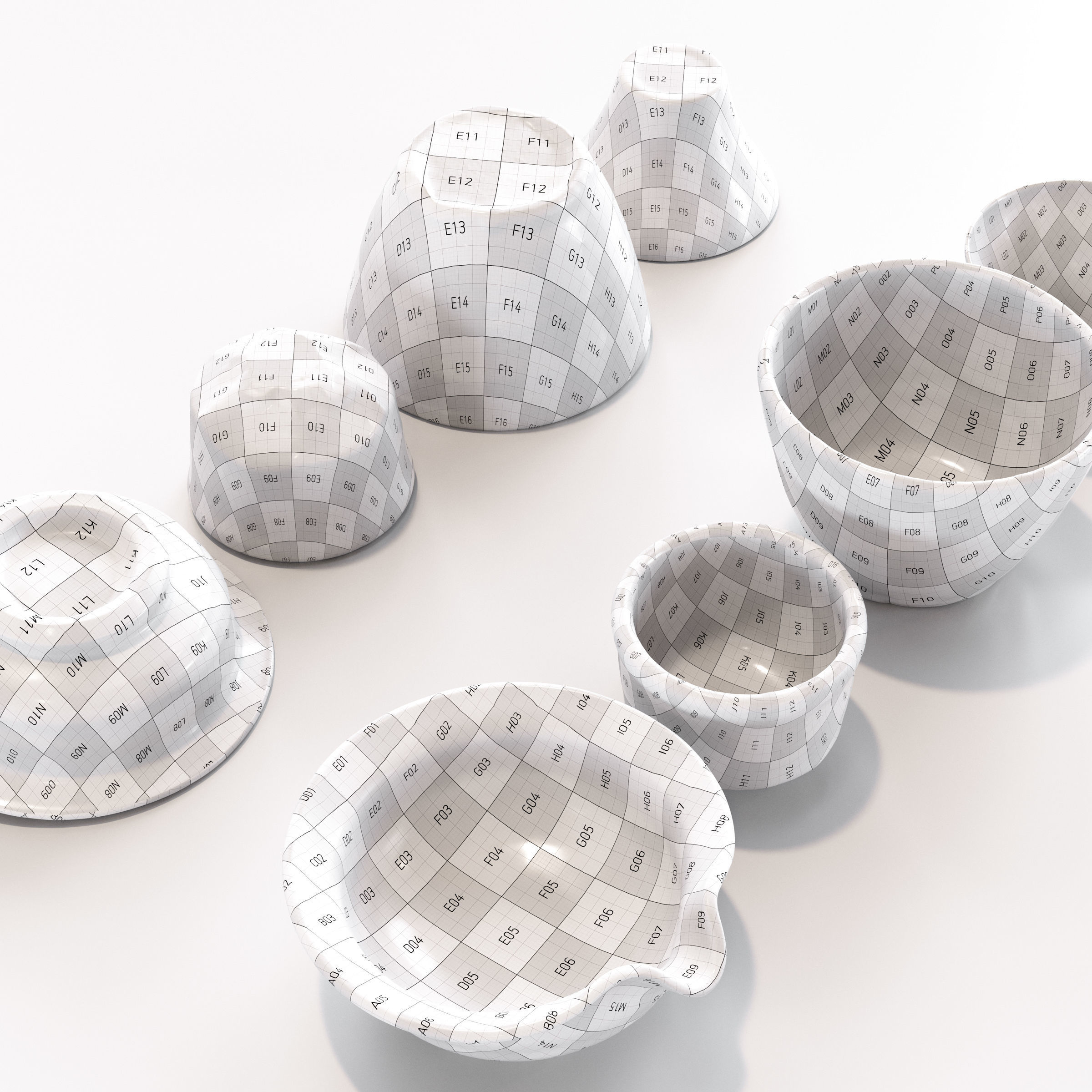 Japanese Tableware Set 6 - sake cup Low-poly 3D model_6