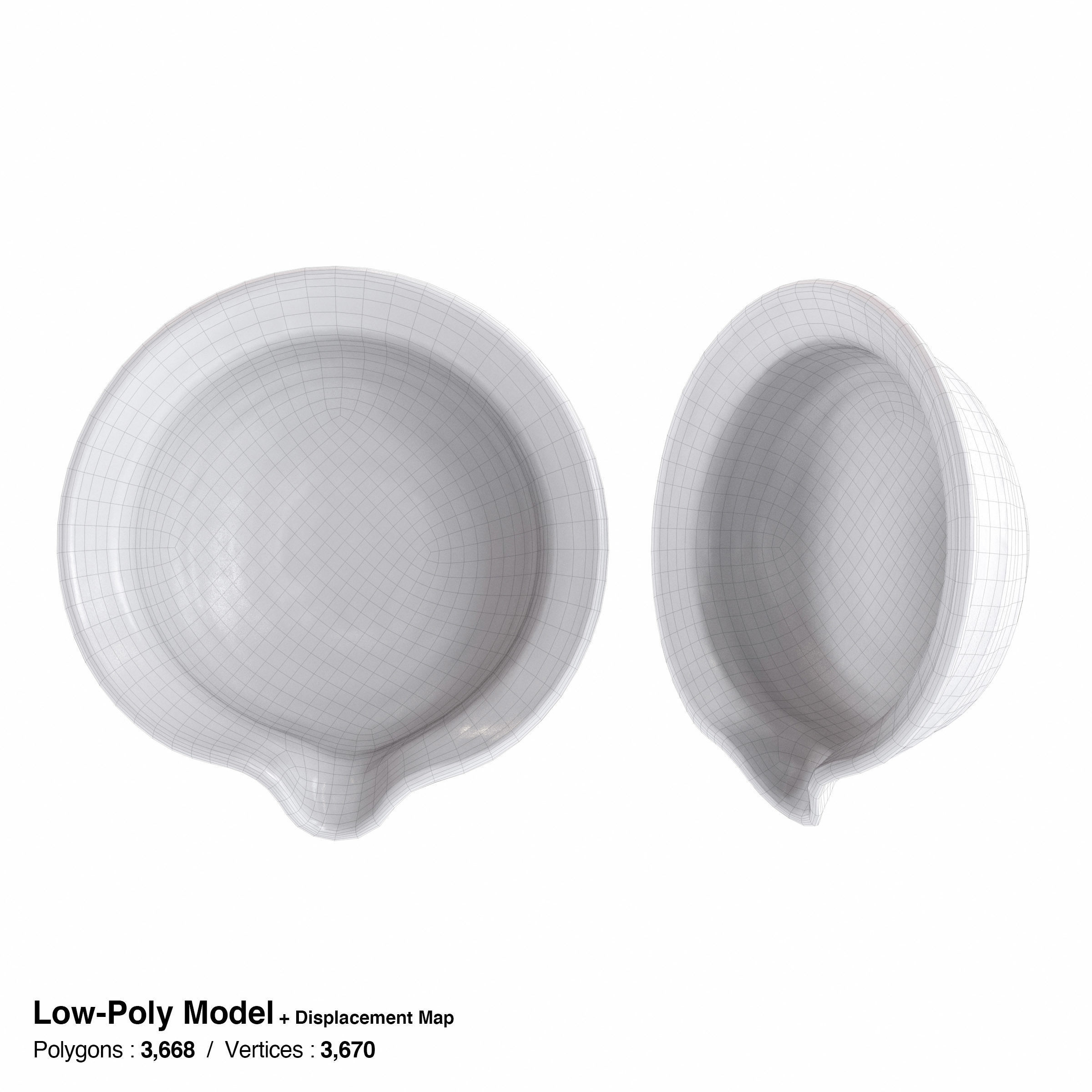 Japanese Tableware Set 6 - sake cup Low-poly 3D model_9