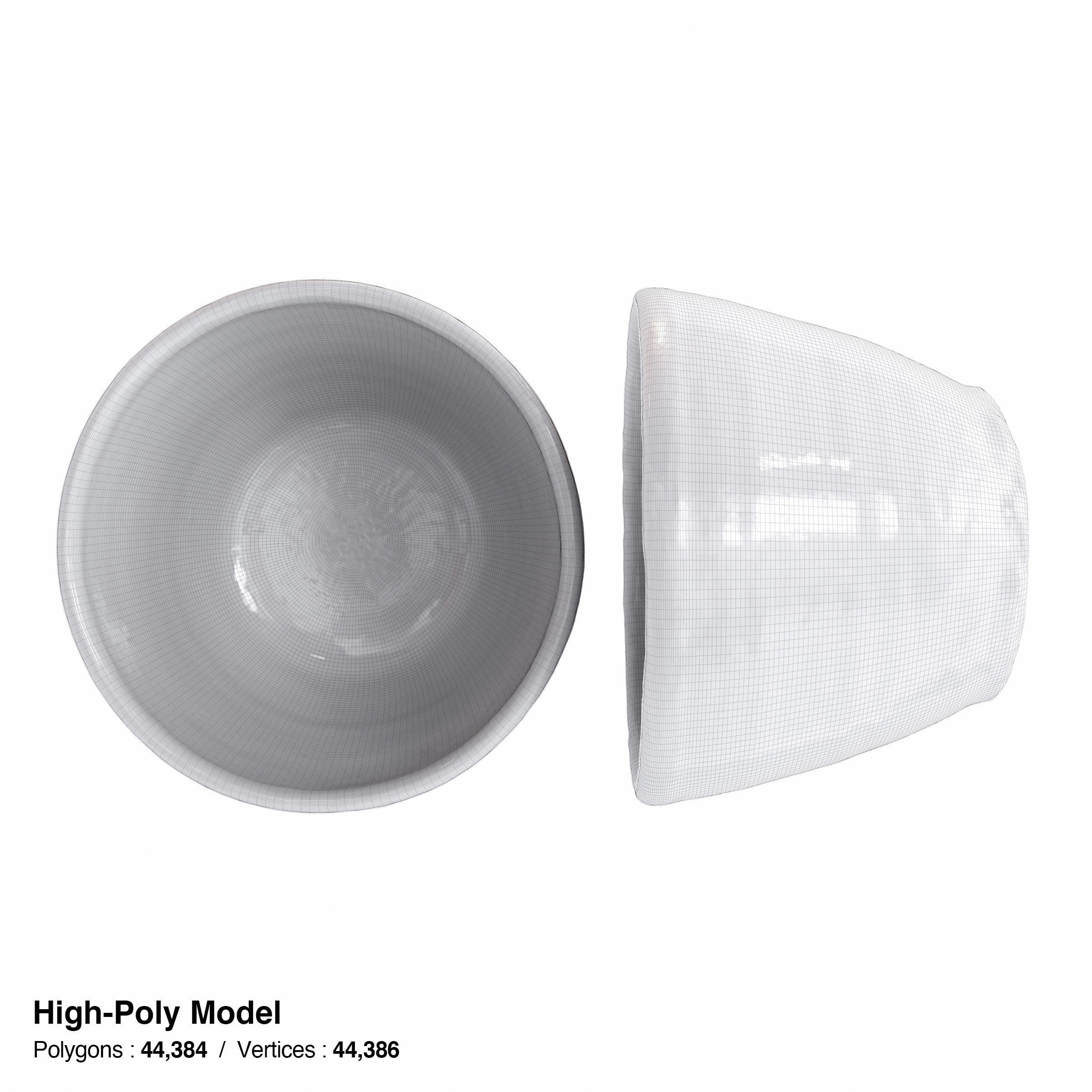 Japanese Tableware Set 6 - sake cup Low-poly 3D model_23