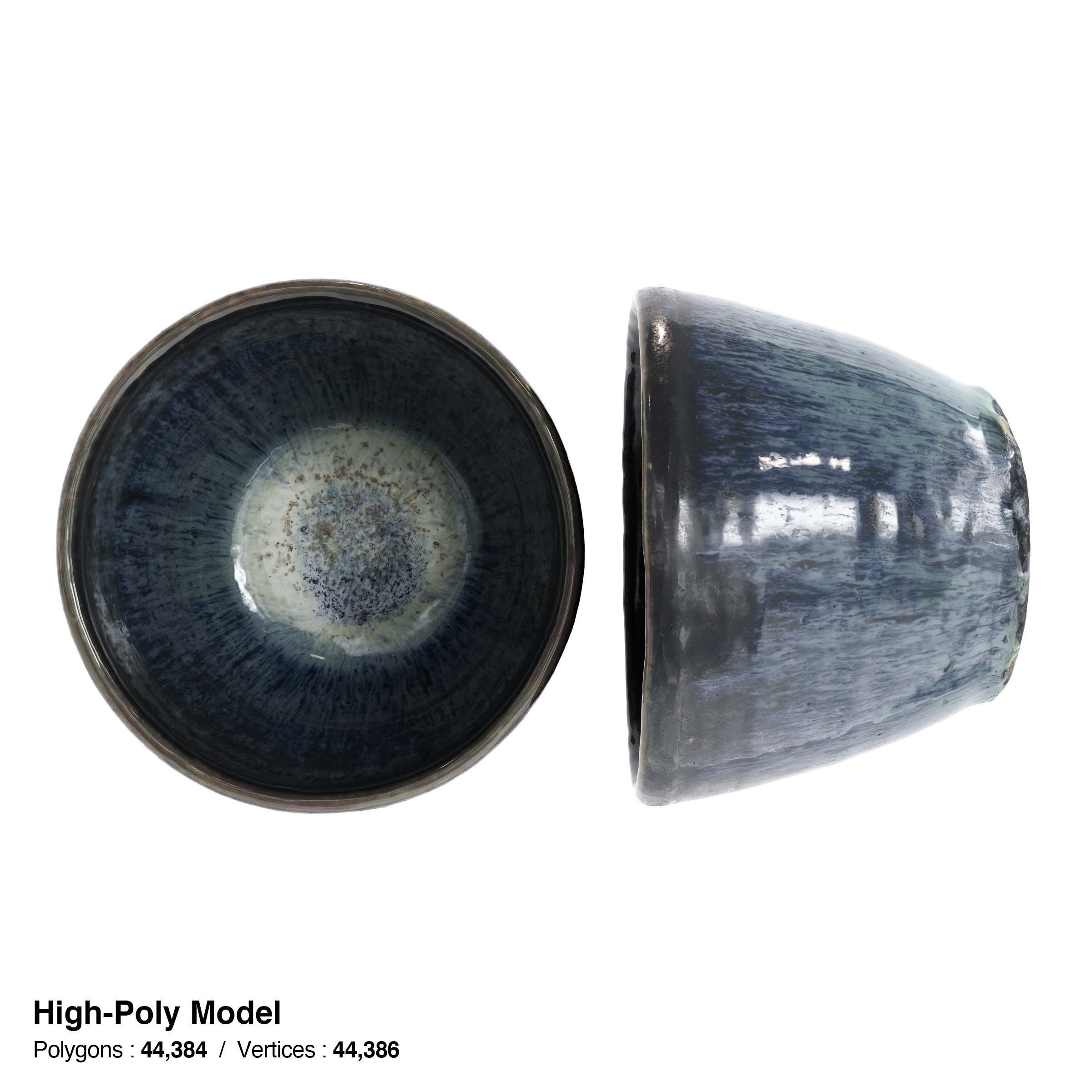 Japanese Tableware Set 6 - sake cup Low-poly 3D model_22