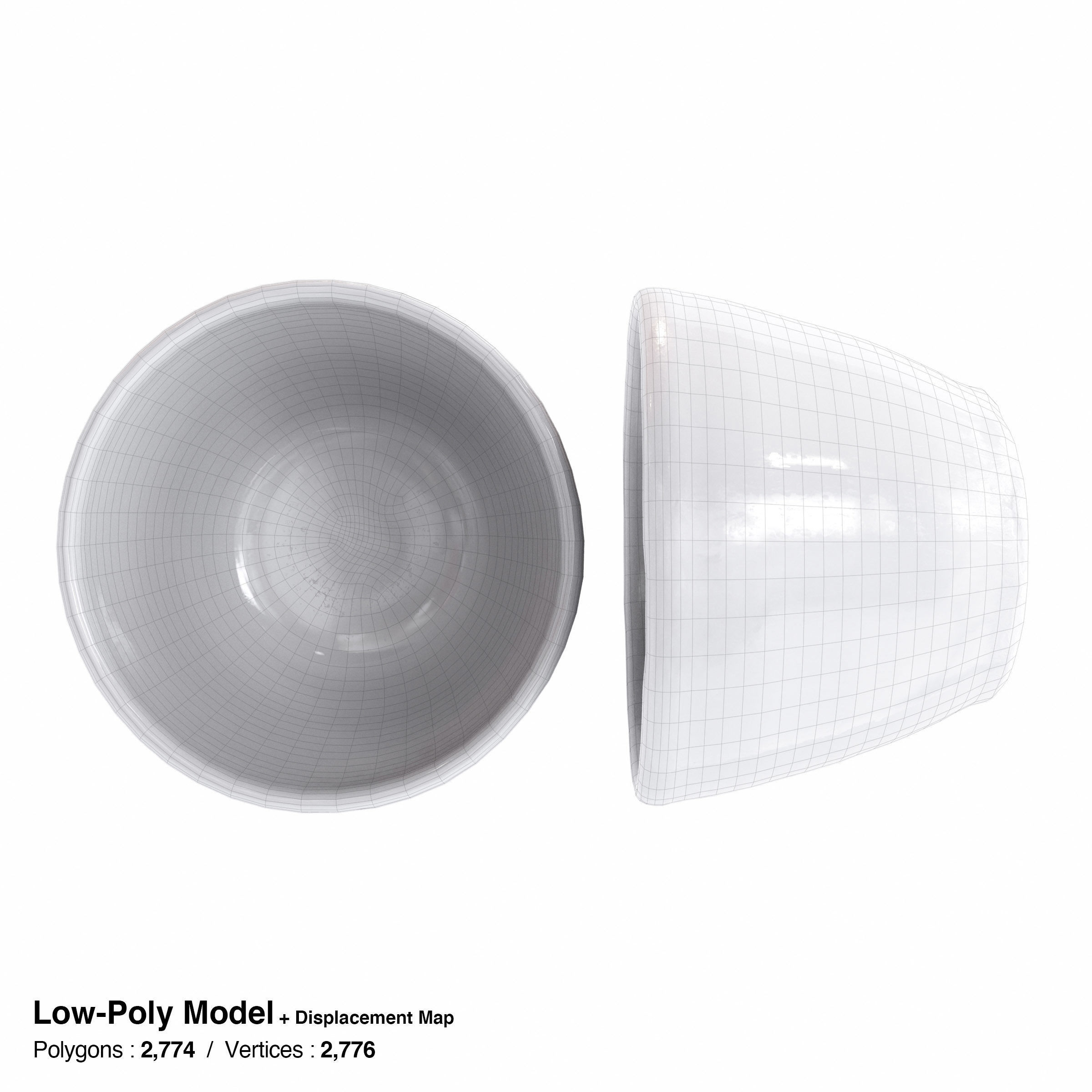 Japanese Tableware Set 6 - sake cup Low-poly 3D model_21