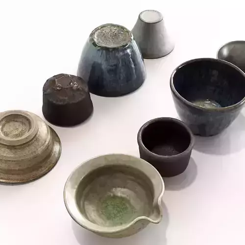 Japanese Tableware Set 6 - sake cup Low-poly 3D model