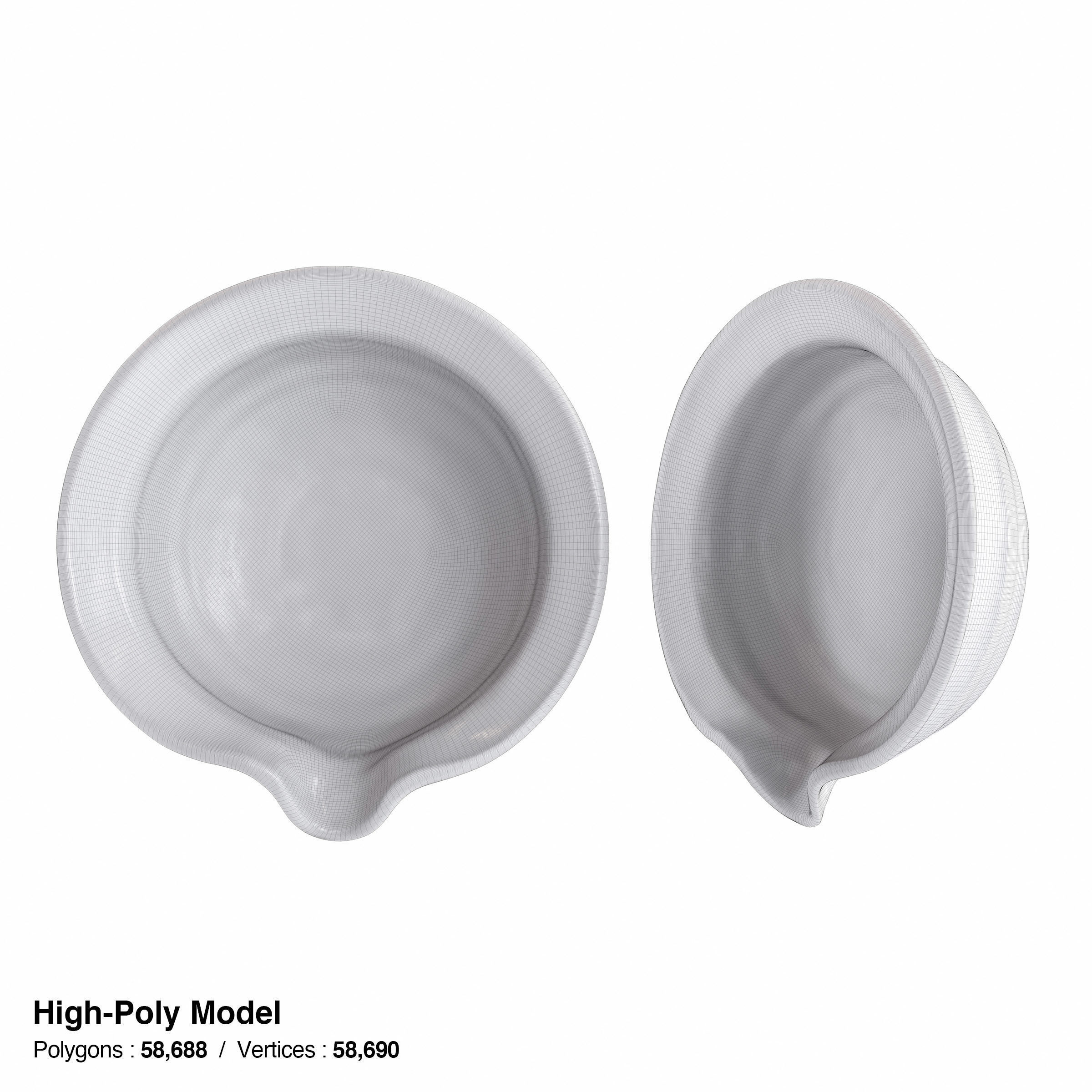 Japanese Tableware Set 6 - sake cup Low-poly 3D model_11