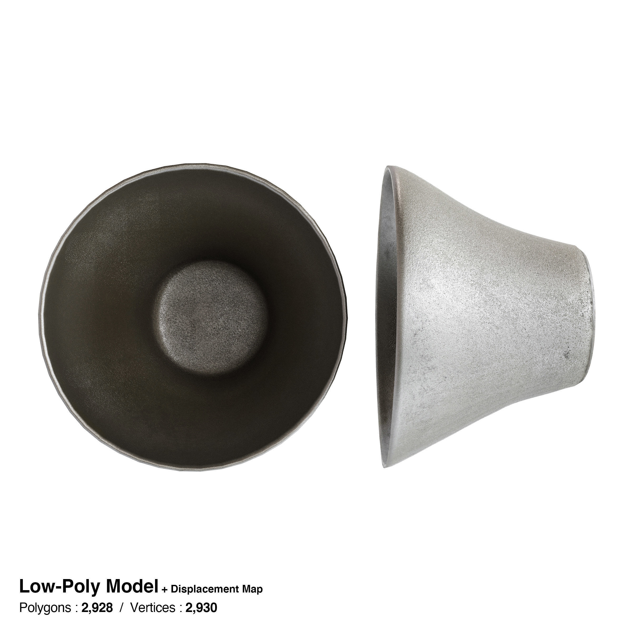 Japanese Tableware Set 6 - sake cup Low-poly 3D model_12