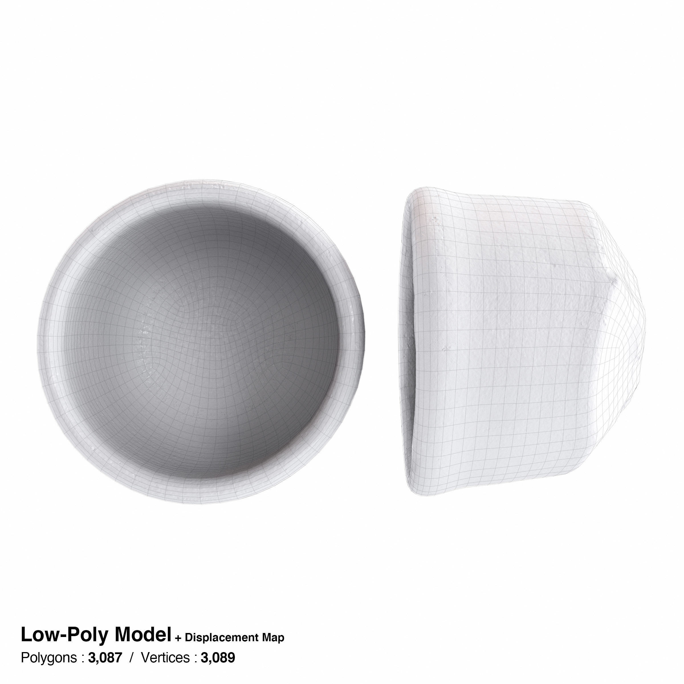 Japanese Tableware Set 6 - sake cup Low-poly 3D model_17