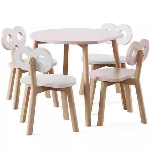 DOUBLE-O CHAIR AND HALF-MOON TABLE by OHH NOO