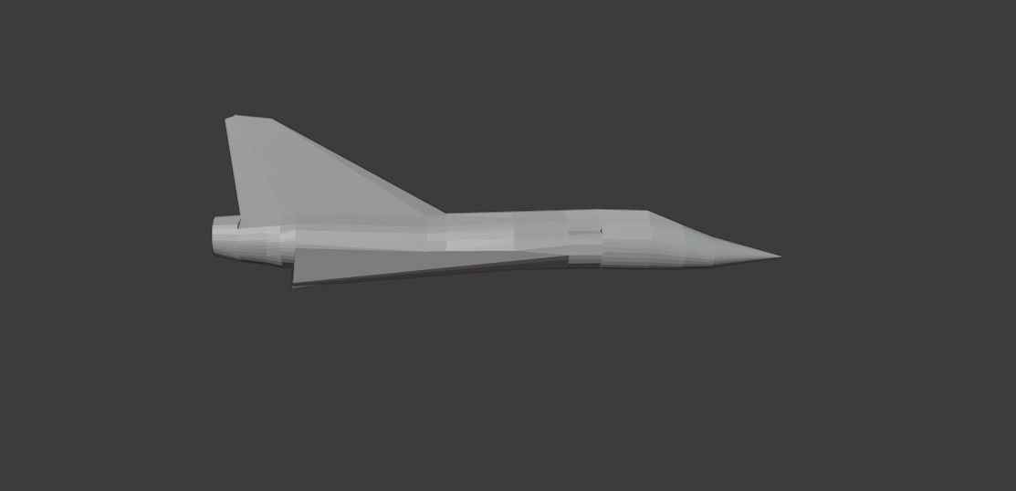 Low Poly Fighter Model jet 3D model_5