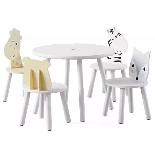 Table with storage and Animal Kids Chair by Minitude