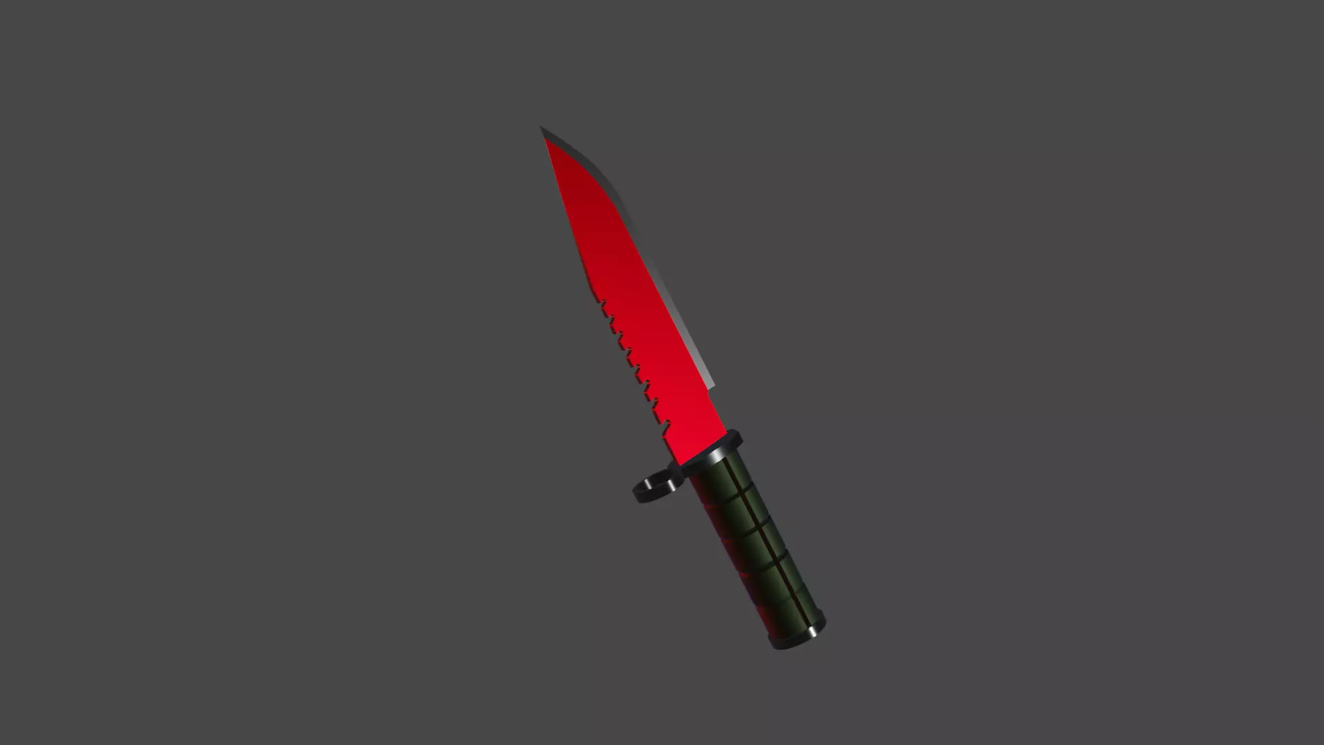 Red M9 Bayonet Knife Weapon Melee PBR Low-Poly Game Ready Low-poly 3D model_0