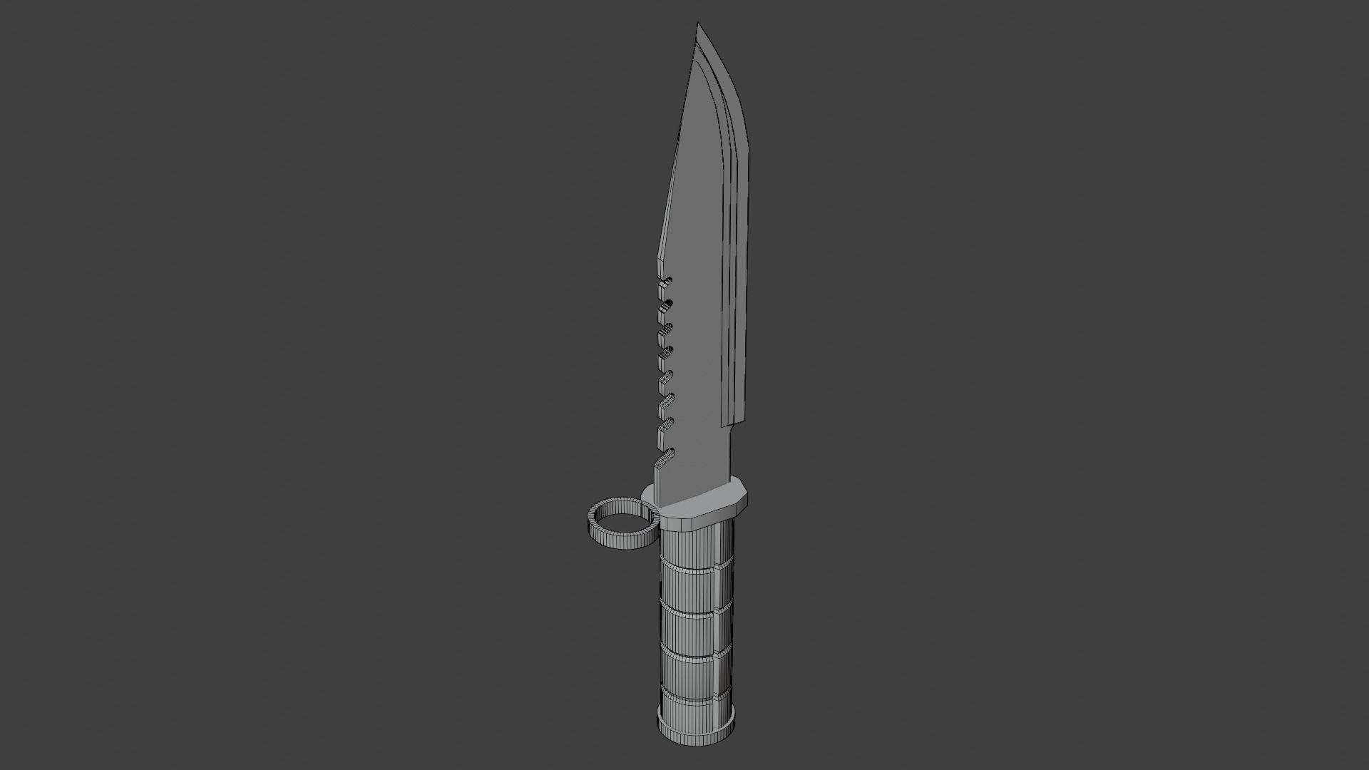 Red M9 Bayonet Knife Weapon Melee PBR Low-Poly Game Ready Low-poly 3D model_7