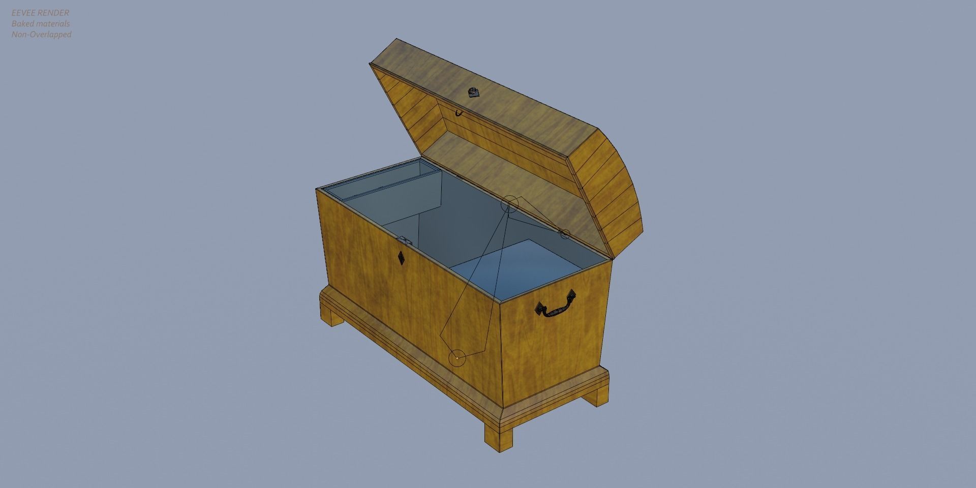 19th Century Chest Biedermeier Style for Blender Low-poly 3D model_14