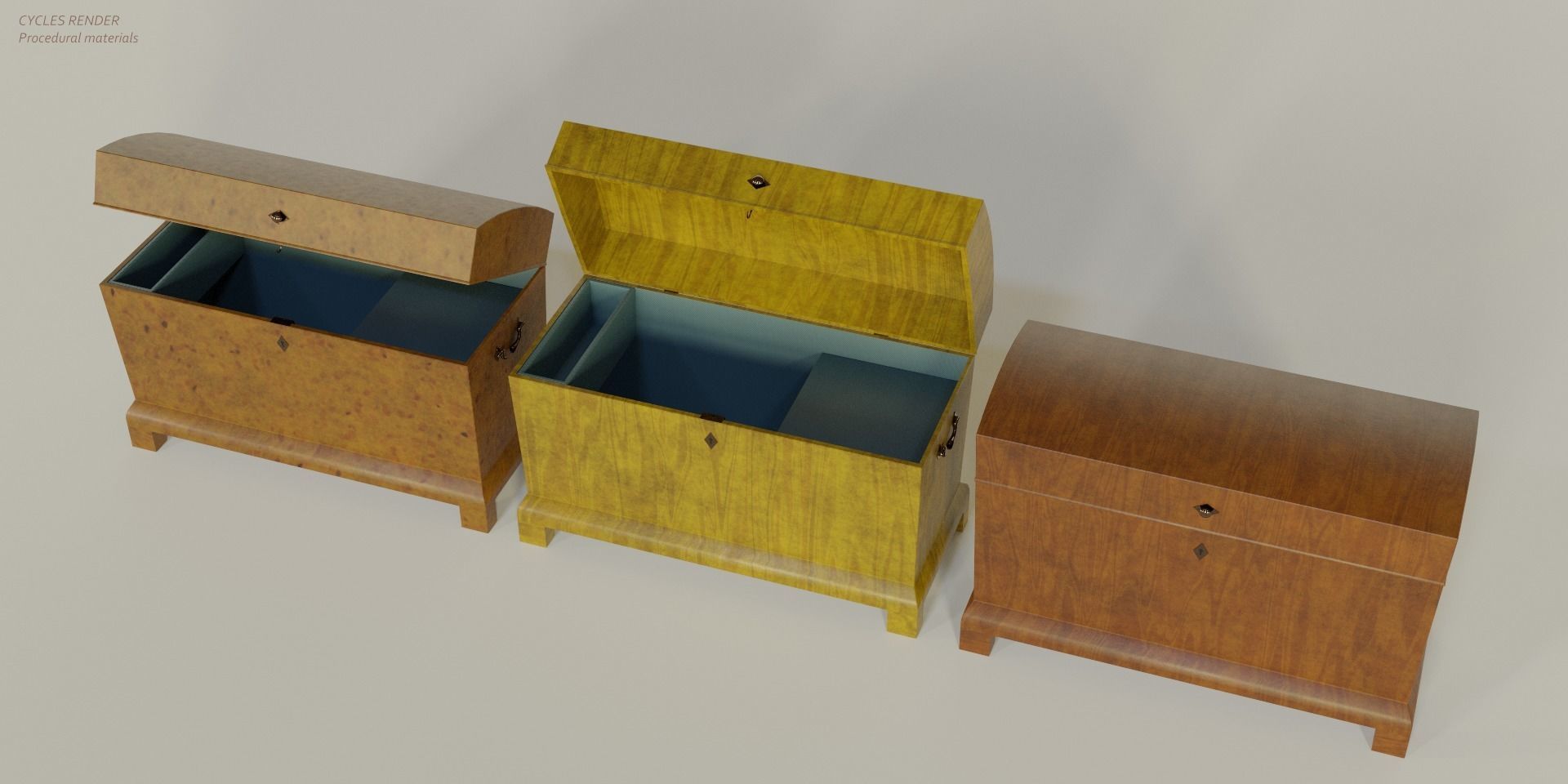 19th Century Chest Biedermeier Style for Blender Low-poly 3D model_4