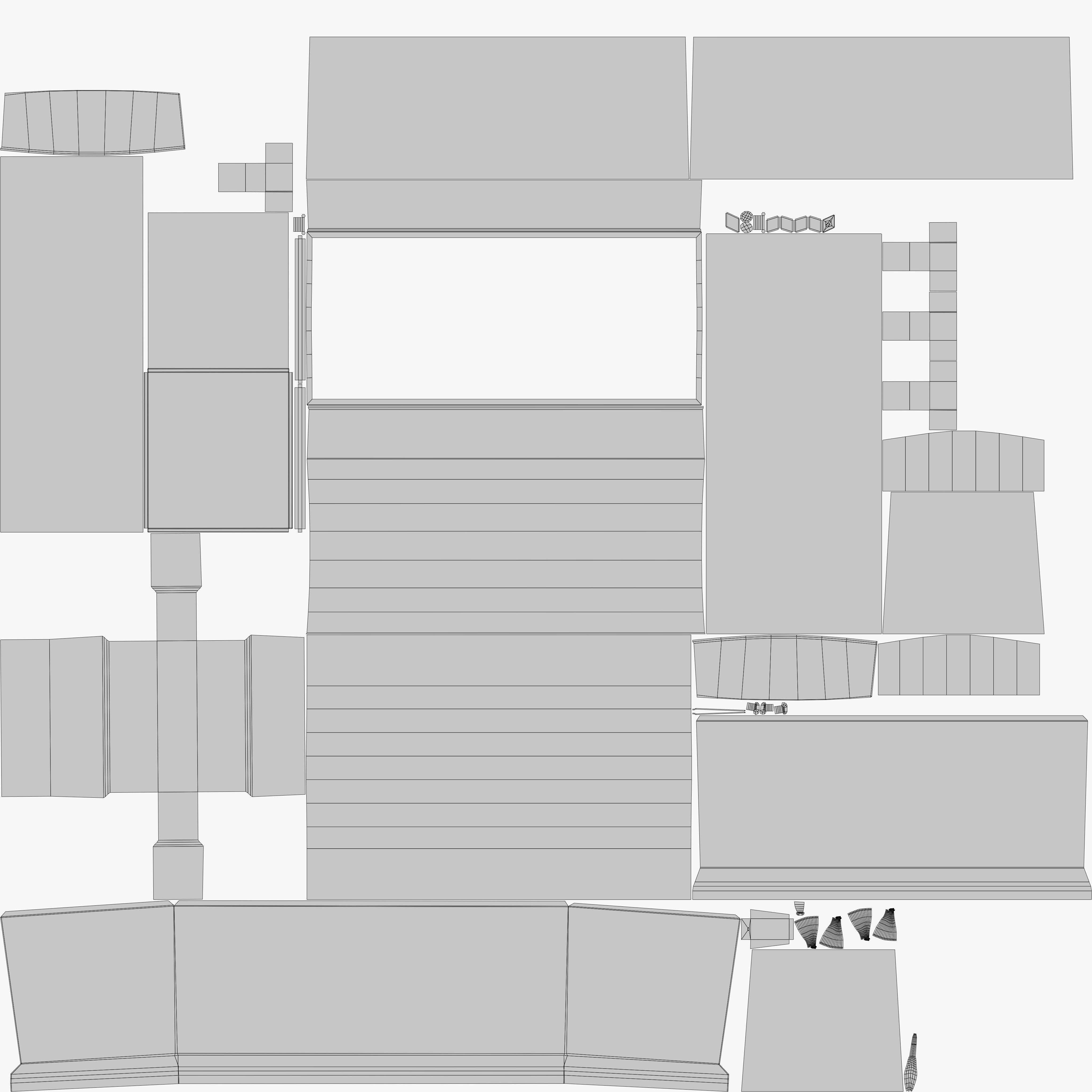 19th Century Chest Biedermeier Style for Blender Low-poly 3D model_16