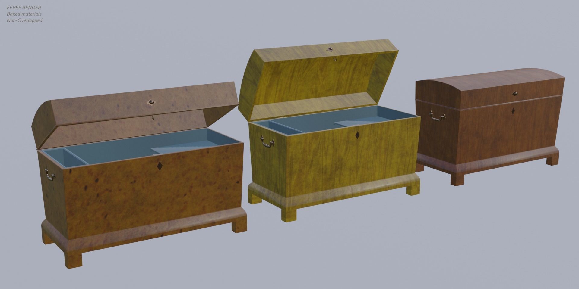 19th Century Chest Biedermeier Style for Blender Low-poly 3D model_10