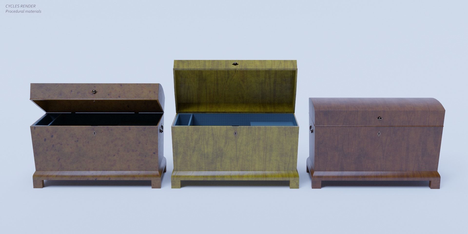 19th Century Chest Biedermeier Style for Blender Low-poly 3D model_2