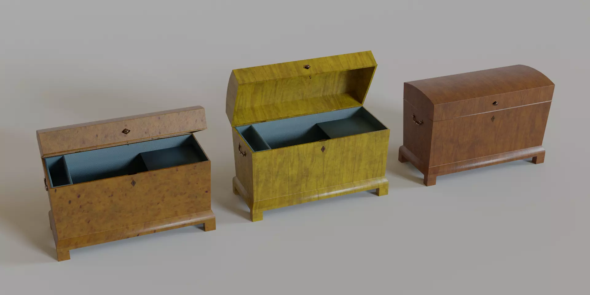 19th Century Chest Biedermeier Style for Blender Low-poly 3D model_0
