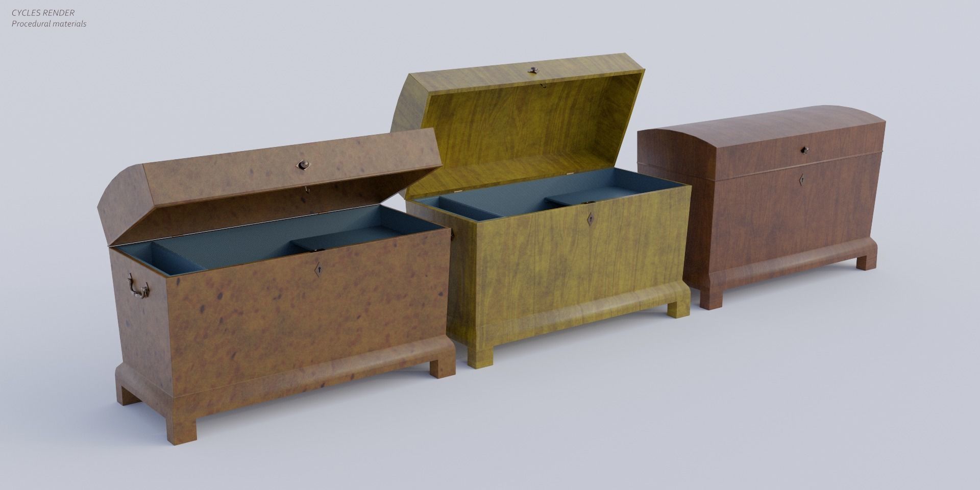 19th Century Chest Biedermeier Style for Blender Low-poly 3D model_1