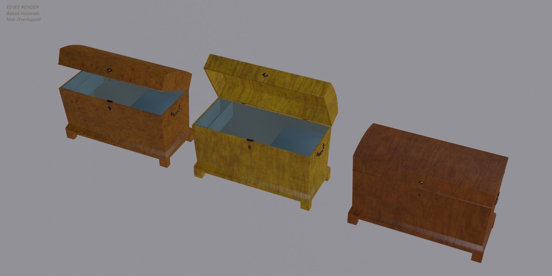 19th Century Chest Biedermeier Style for Blender Low-poly 3D model_12
