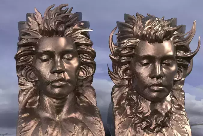 Angel Bust Art Sculpture 2 designs 3D model