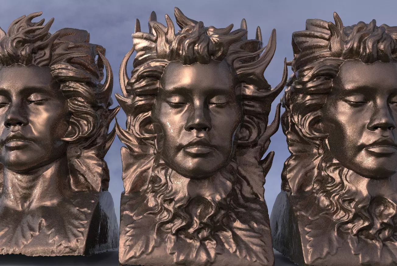 Angel Bust Art Sculpture 3 versions  3D model_0