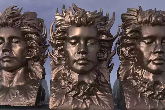 Angel Bust Art Sculpture 3 versions  3D model