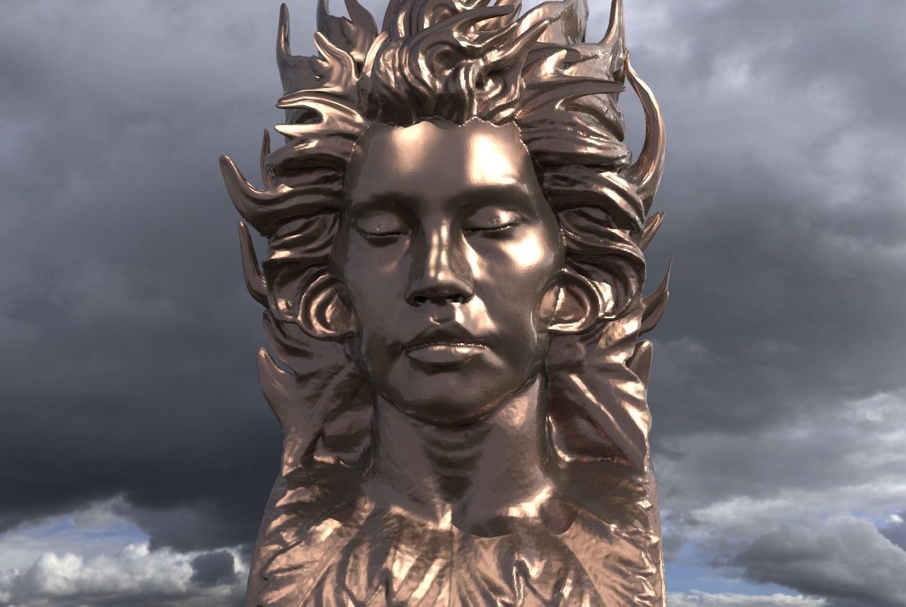 Angel Bust Art Sculpture 3 versions  3D model_2