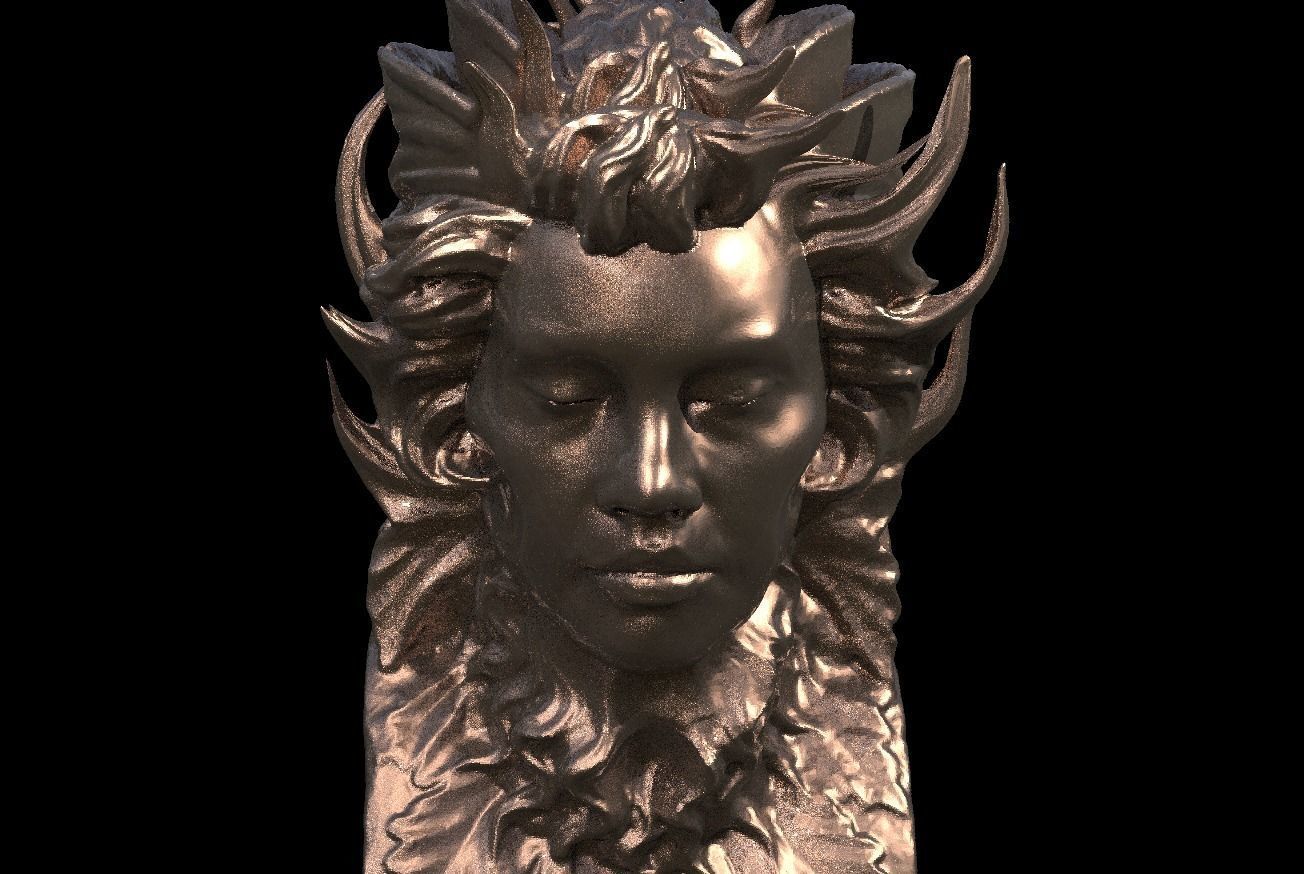 Angel Bust Art Sculpture 3 versions  3D model_4