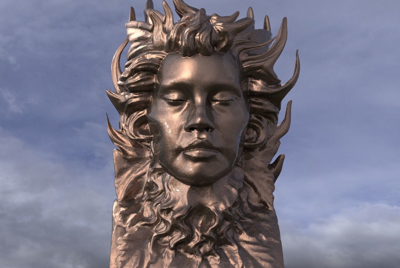 Angel Bust Art Sculpture 3 versions  3D model_3