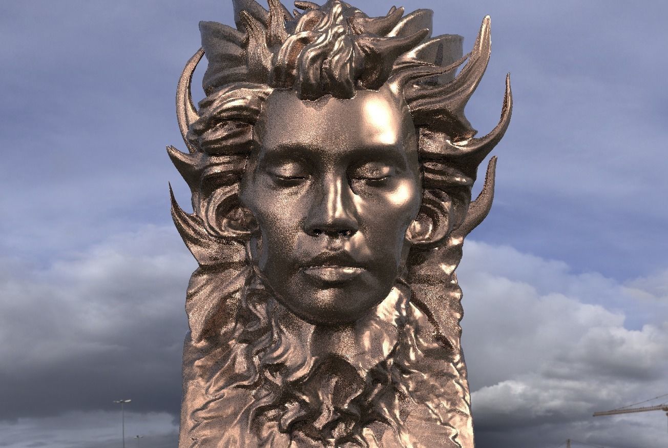 Angel Bust Art Sculpture 3 versions  3D model_5