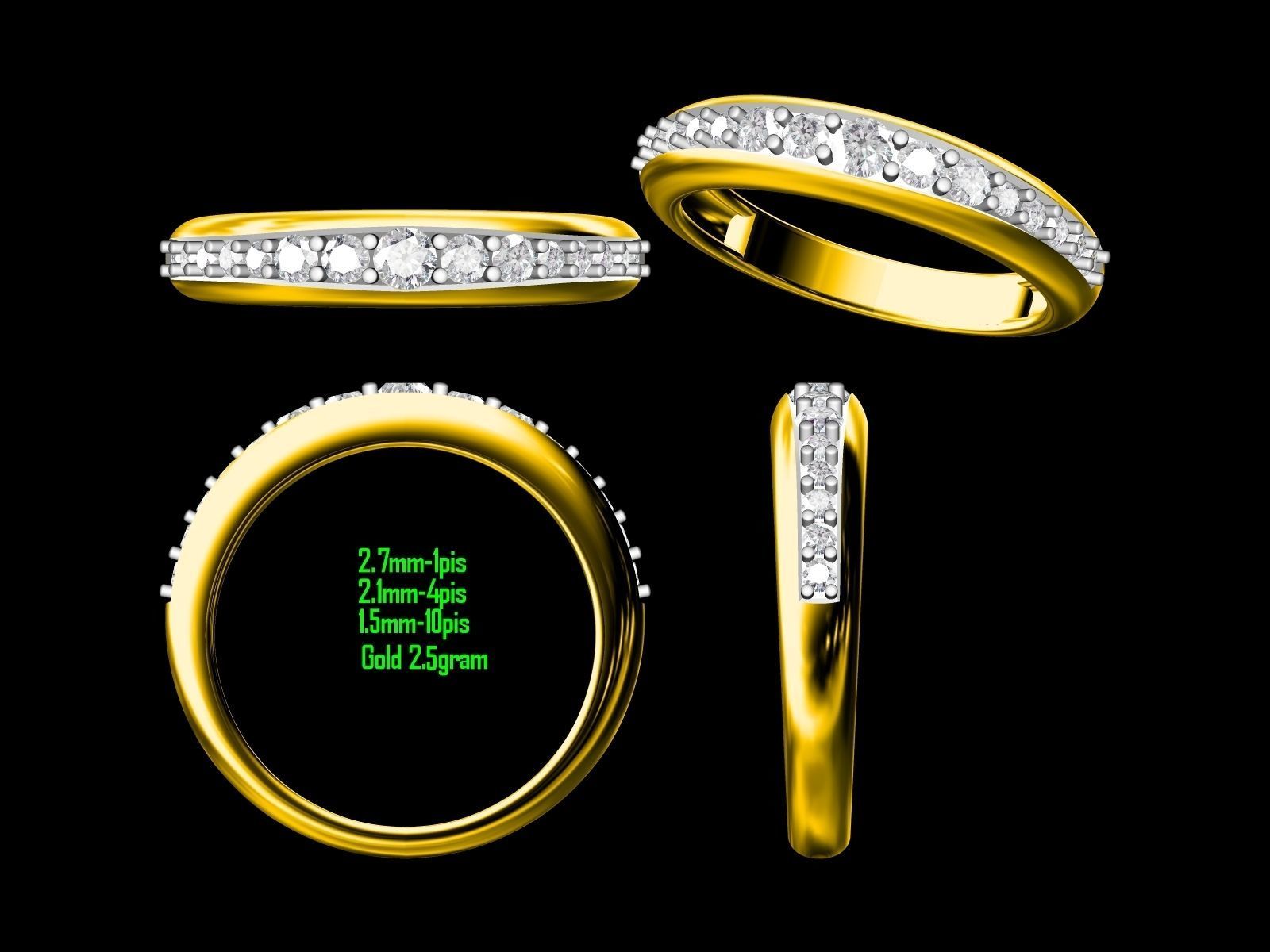 Women Ring 3D print model_5