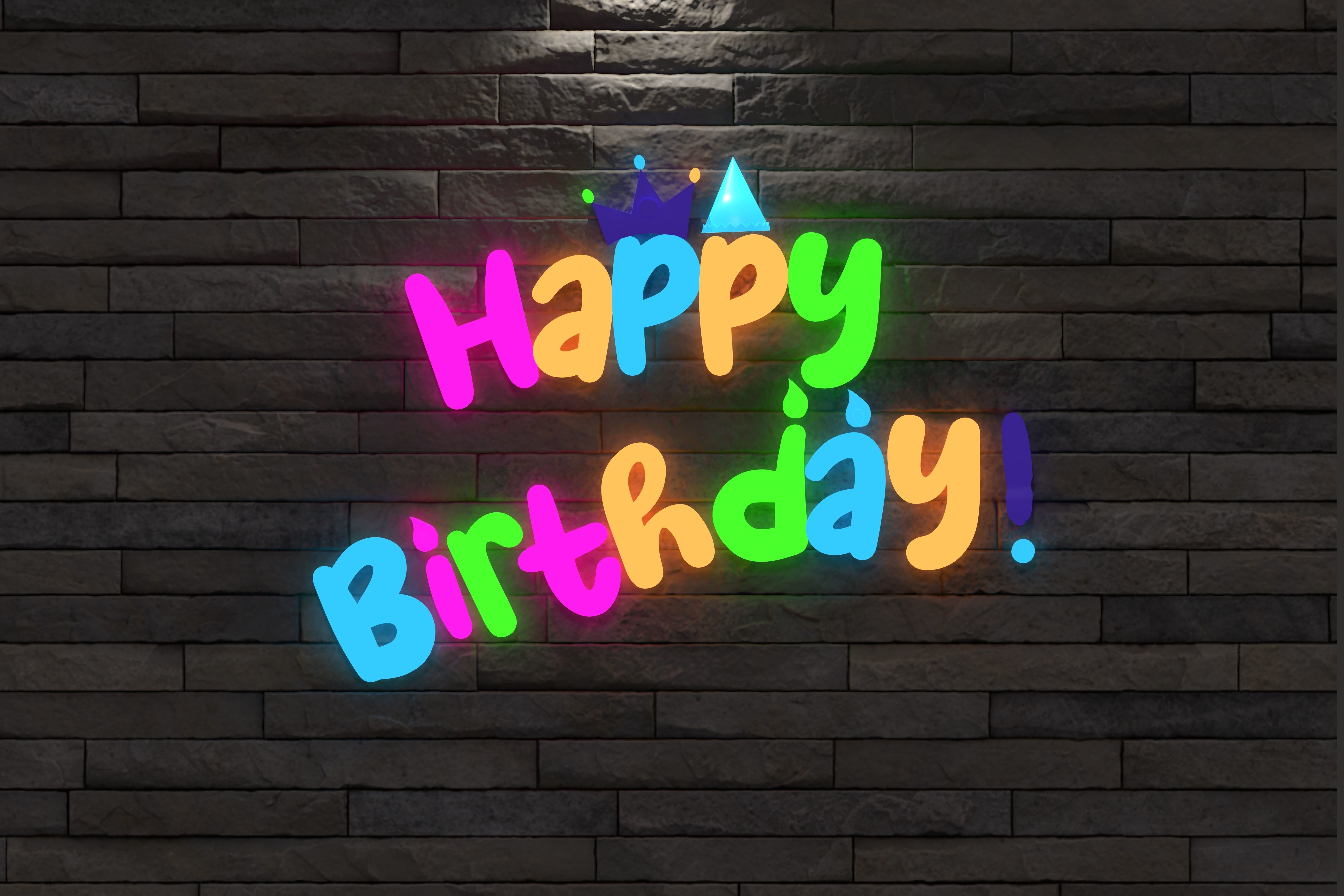 Neon lights Low-poly 3D model_2