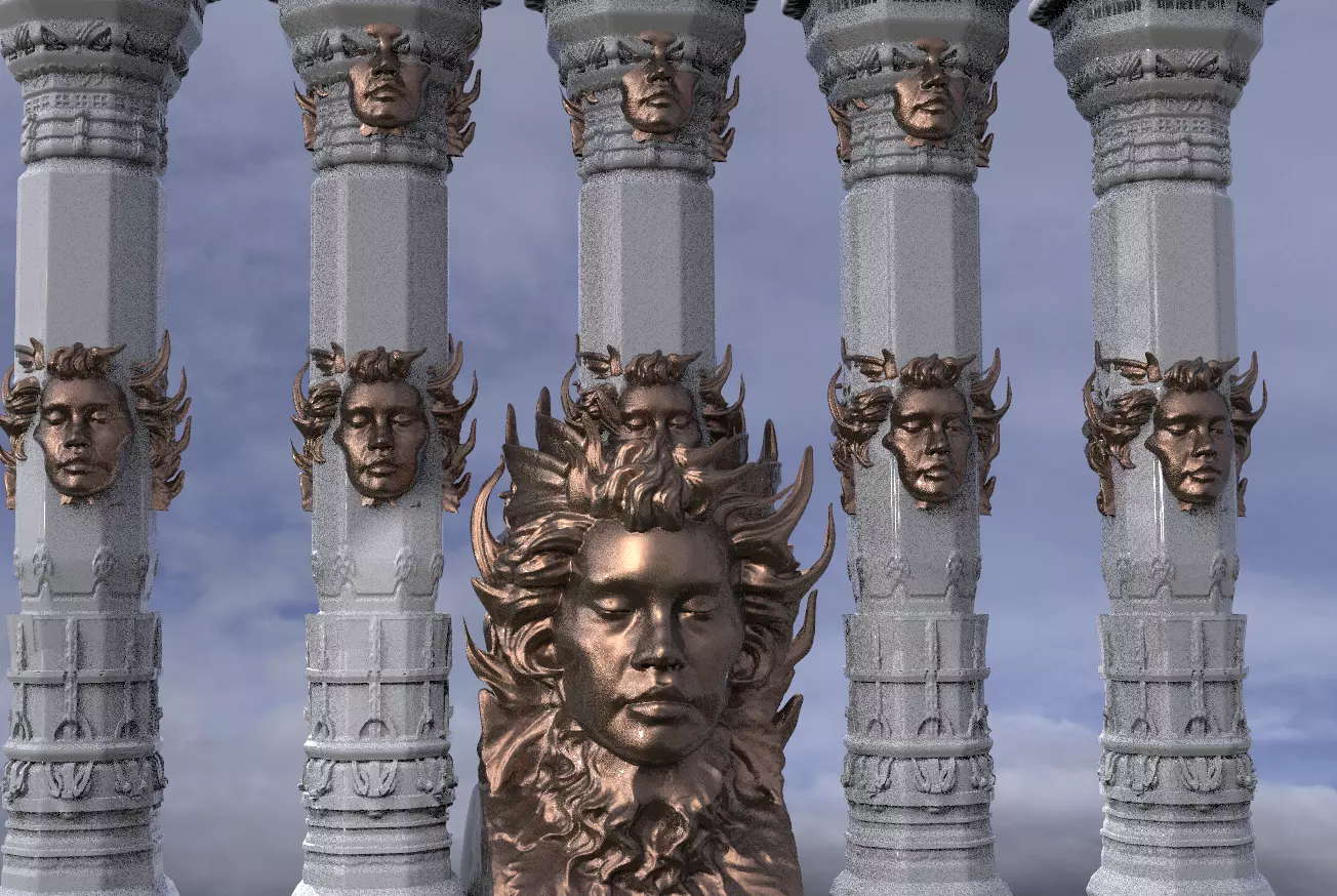 Angel Pillar Kit bash 2 3D model_0